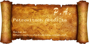 Petrovitsch Abiáta névjegykártya