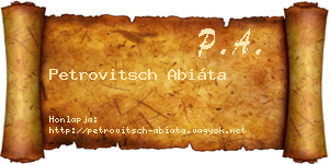 Petrovitsch Abiáta névjegykártya