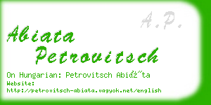 abiata petrovitsch business card